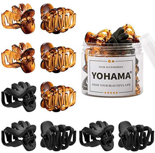 YOHAMA 10 pcs Hair Clips Medium Small 1.57 Inch Octopus Claw Clips 4cm Medium Jaw Clips Durable Strong Grip for Women Girls Thick Hair.