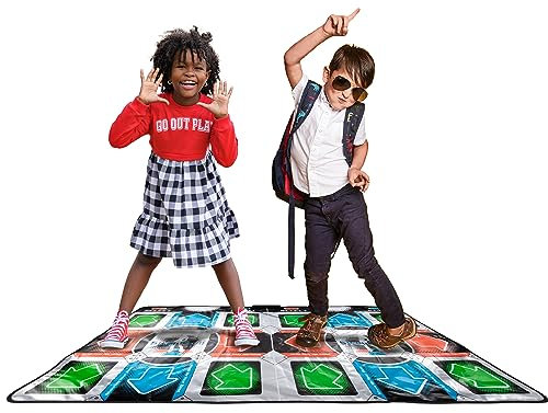 Dance Mat (2 Player) for TV, Plug and Play, 9 Retro Games, 110 Songs, 3 Difficulty Levels, Fun for Kids and Adults, for Girls, Boys & Adults - ThumbsUp!