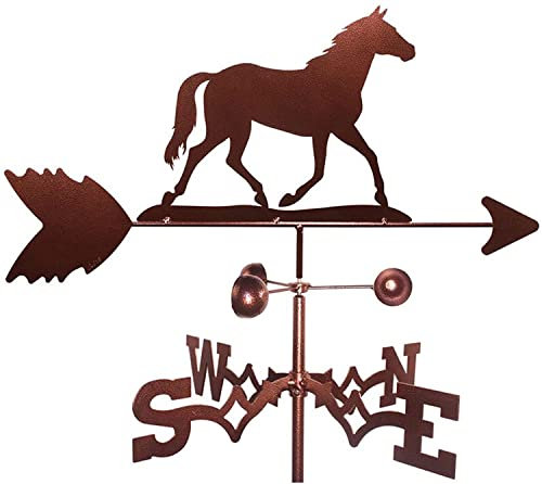 EICOFF Girouette, girouette - Cheval de girouette en métal avec Support de Toit girouette décorative indicateur de Direction du Vent girouette en Acier Inoxydable pour Maison, Grange, Jardin, coupo