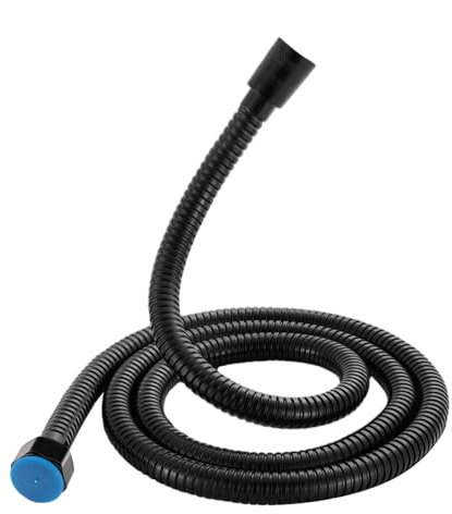 Dusch Schlauch 2m, Brauseschlauch Schwarz, Edelstahl Brauseschlauch, Standard 1/2 Anschluss Passt An Alle Duschköpfe, Duschschlauch Schwarz, Duschschlauch Edelstahl für Bad Armaturen Ersatz