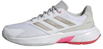 Adidas Womens Courtjam Control 3 Tennis, White/Iron Metallic/Lucid Red, 11