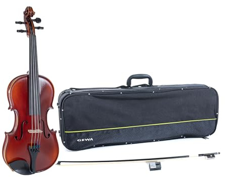 GEWA Violinset Ideale VL 2 – 4/4 spelklar, Kolfiberbåge, Larsen Aurora strängar, Violinkoffert