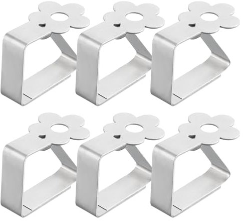 Dokeno 6 Pcs Clips de Acero Inoxidable Mantel Pinza Sujeta Manteles de Mesa Sujeta Manteles Ajustable Sujeta Manteles de Mesa Exterior Clips para Muchos Tipos de Mesa para Exteriores Jardín Camping
