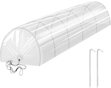 Palaufr Invernadero Túnel,2 en 1 con y Estructura de Malla Pequeña - Protección Solar Cobertores de Aro Campanas Accesorios Jardinería Otoño Invierno