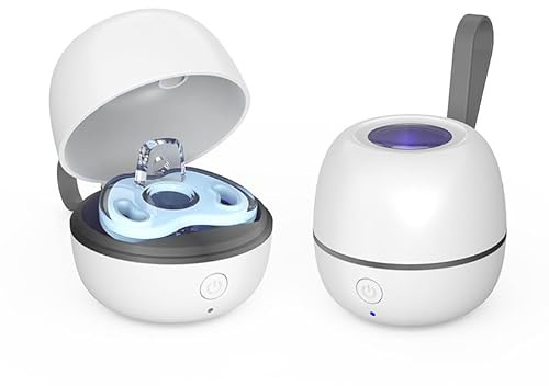 CLIUNT UV Dummy Steriliser, Mini UV-C Sanitizer Box for Pacifier, 99.99% Sterilization in 3 Mins, Type C Rechargeable, Portable Dummy Steriliser for Baby Pacifier, Bottle Nipples and More (White)
