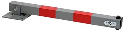 The Ramp People Folding Parking Bollard With Keys for Driveways, Parking Bays | Steel | 2 Keys | Reflective | Surface Mounted Includes Fixings | Silver/Red