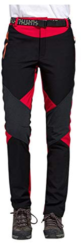 Generisch Pantalones de senderismo para mujer, tallas grandes, impermeables, transpirables, de trekking, con bloques de color, patchwork, para la nieve, de cintura alta, con cinturón, para snowboard