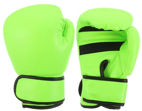 Gogogmee Guantoni da Boxe per 8Oz Verdi Guanti da Allenamento Mma e Taekwondo Imbottitura in Schiuma Set di Guanti da Sparring per Ragazzi per Arti Marziali e Karate