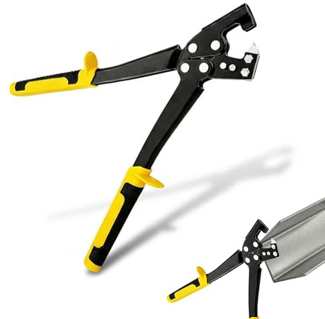 Pinza per Prigionieri in Acciaio Leggero(4 x 8 mm), Pinza Punzonatrice Fissa con Chiglia, Pinza per Punzonatura Fissa a Chiglia per Metallo, Cartongesso, Giallo