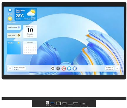 15.6 All-in-One Panel PC Industrial Computers, Android 12 Fanless Tablet RK3399 4GB RAM/64GB ROM, Embedded Touchscreen Computer HDMI 2.0 WiFi 5 Bluetooth 4.2 for Office/Automation/Kiosk/Bar/Warehouse