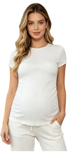 winying Femme T Shirt Grossesse Chemises De Tops Travail pour Femmes Enceintes Vêtements D'Été Polyvalents T Shirts Ajustés Rencontre