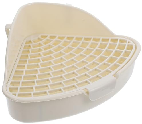 SHINEOFI Boîte à Litière pour Animaux Angle Toilette pour Lapin Cochon Hamster avec Fond Antidérapant et Maillage Large Accessoire Hygiénique pour Petits Rongeurs