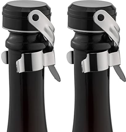 WOTOR tappo per spumante, tappi bottiglie vino, a prova di perdite, Mantieni fresco, riutilizzabile accessori vino, Adatto per vino rosso, champagne, prosecco, vino frizzante (argento, 2 pezzi)