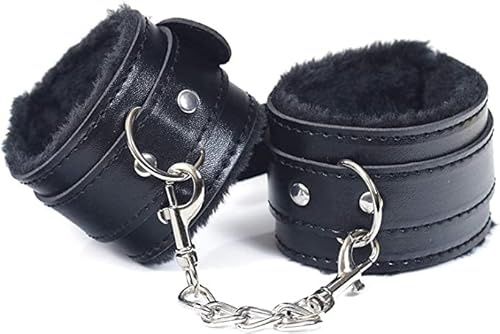 Wrist Handcuffs punk goth leather handcuffs detachable with soft plush lining and adjustable handcuffs Halloween by iZEN