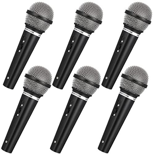 6 Pcs Toy Microphone for Kids Fake Microphone Pretend Play Toy Realistic Karaoke for Halloween Party Supplies Birthday Costume Prop