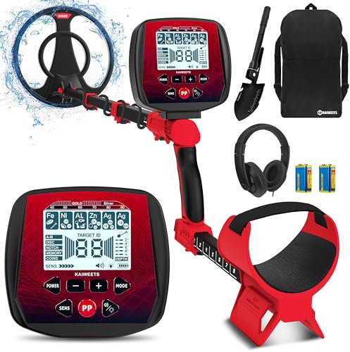 KAIWEETS Détecteur de Métaux, 6 Modes Detecteur de Metaux Professionnel pour Adultes et Enfants, Écran LCD Haute Précision et Puissant Nouvelle Puce DSP Avancée avec Pelle, Ecouteur