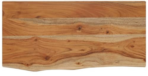 vidaXL Solid Acacia Wood Wall Shelf - 40x20x2.5 cm Rectangular with Live Edge Design for Living Room, Office, or Study Room