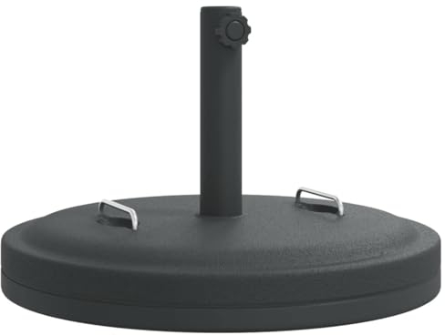 vidaXL Base de Parasol avec poignées pour mâts Ø38 / 48 mm 25 kg Rond, Base de Parasol, Pied de Parasol de terrasse, Porte-Parasol, Support de Parasol