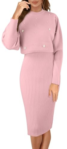Traje Elegante de Mujer de 2 Piezas | Conjunto de Punto Con Falda de Boda | Vestido Bodycon de Dos Piezas | Sudaderas