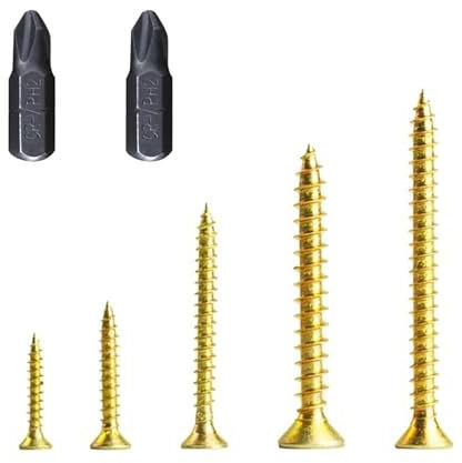 150 Pcs M4 Wood Screws Assortment, Self Tapping, Countersunk Concrete, Assorted Cross Flat Head Decking Screws for Deck, Roofing, Timber, Chipboard, Masonry, M4x40mm