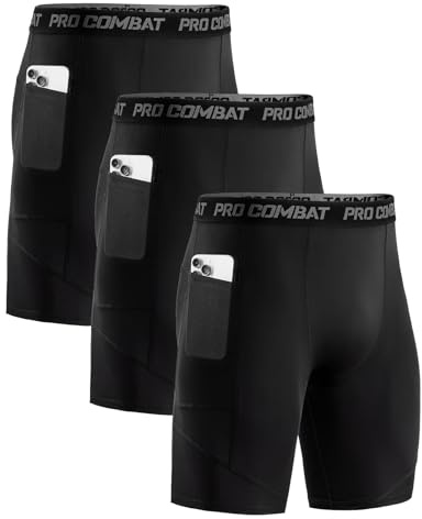 Niksa Kompressionsshorts i 1- eller 3-pack, herr, sportkalsonger, snabbtorkande löparbyxor, korta, med mobiltelefonficka