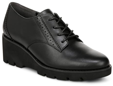 Vionic Anaheim Women's Comfort Wedge Oxford Derby Shoe Black - 7.5 Medium