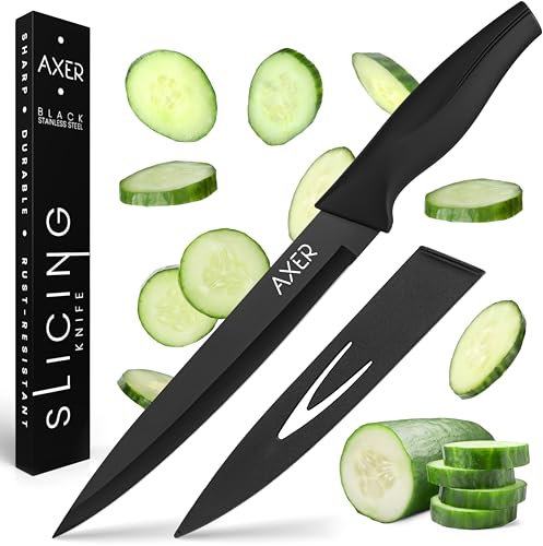 Axer Coltello da Cucina Professionale 20 cm - Coltello Carne - Coltello Verdure - Coltello per Sfilettare Pesce - Coltello da Chef - Coltello Cucina Professionale