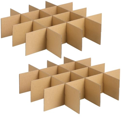 12 Pack Cardboard Box Dividers for Moving Glass & Wine, Reinforced Paper Divider Inserts for Packing Boxes, Shock-Resistant Glassware Separators for Storage Transportation
