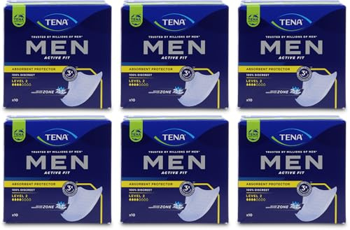 Men Active Fit Absorbent Protector Level 2 10 Pack x 6