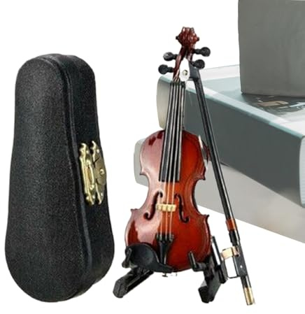 Violino Suonabile - Violino In Legno Massello Da 4,1 Cm | Strumenti Musicali | Decorazione Da Tavolo Da 5 Pollici | Amanti Della Musica | Per Uomini, Donne, Regali Di Compleanno, Decorazioni P