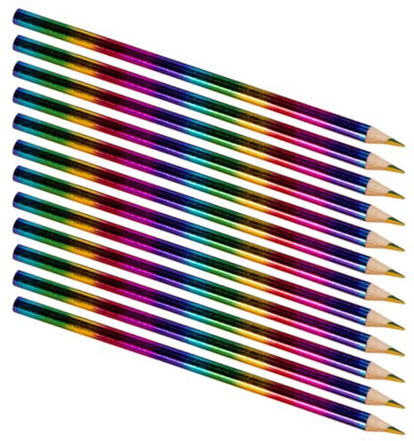 CALLARON 12 Lápices de Colores de Madera Arcoíris, 4 Núcleos por Lápiz, Juego de 12 Piezas para Dibujo y Pintura Artística, Materiales de Arte Portátiles para Estudiantes