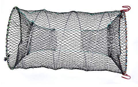 Cryfokt Kvalitet 3 Storlekar Hummerräkor Fiskfälla Burnät för Att Fånga Kräftor Nylon Ståltråd Svart 40cm