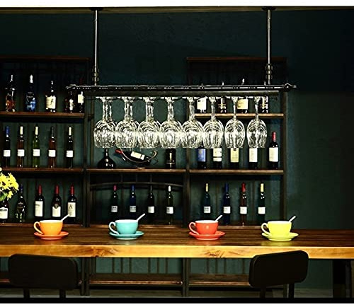 RACK MDELRuldeⓘ Porte-Verre à vin Casier à l'envers Style Simple Porte-Verre à vin Suspendu en Fer Étagère de décoration de Plafond pour Bars/Restaurants/Porte Bouteilles Casiers à Bouteille