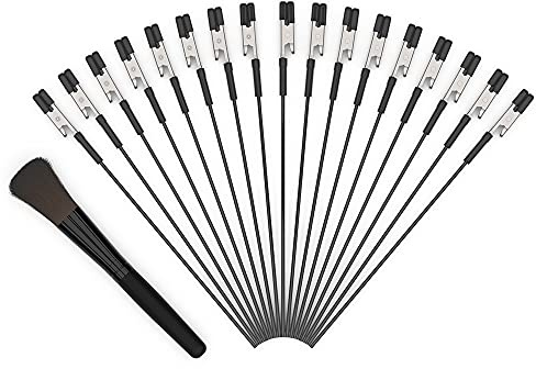 Actekart Lot de 40 pinces crocodiles (pointes en caoutchouc améliorées) pour peinture de modèle Gundam et 1 brosse de nettoyage pour aérographe, pièces de modélisation pour cartes à faire soi-même