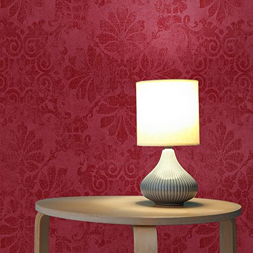 Jacopo M1-No.2328 Non-Woven Wallpaper Red Metallic Ornament Classic Baroque Wallpaper