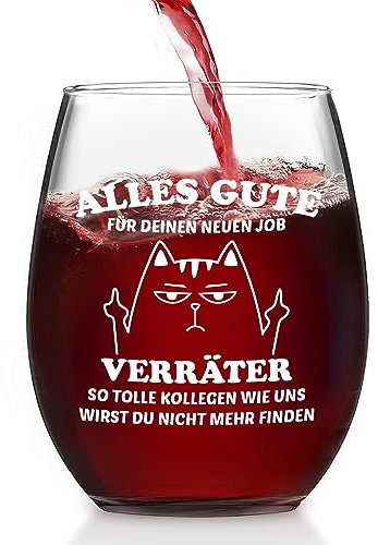 Joymaking Weinglas Abschiedsgeschenk Kollegen - ALLES GUTE FÜR DEINEN NEUEN JOB - Kleine Geschenke Abschied Kollegen Dankeschön Geschenke für Abschied Kollegen zum Jobwechsel Neuen Job 15OZ