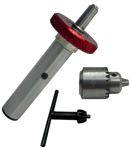 MachEl's Precision Fine Micro Drill Mill Adapter with Miniature Quill 1/2 Shank and JT0 Drill Chuck (0.3-4 mm) - Manual Feed Control for Drill Breakage Avoidance - with Superior Tool Accessories