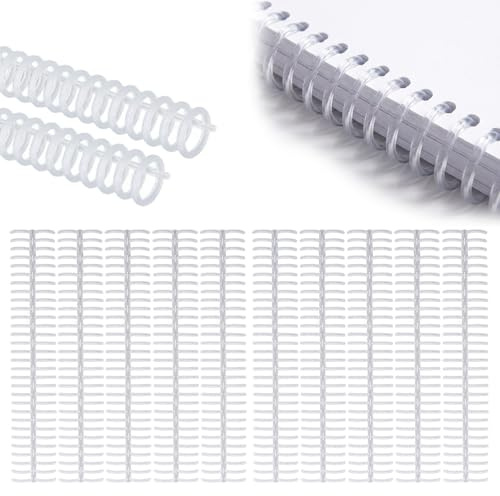 10Pcs Plastic Binding Spines, 19mm / 0.75in Diameter Binding Combs 30 Ring 150 Sheet Capacity Self Cutting Spiral Binding Coils for A4 B5 A5 Paper (Transparent)