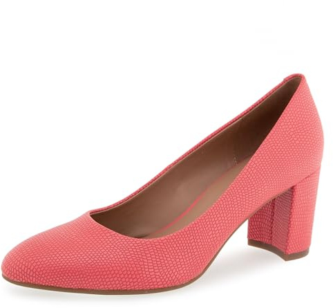 Aerosoles Women's Betsy Pumps, Coral Lizard Embossed Faux Leather, 10 Wide