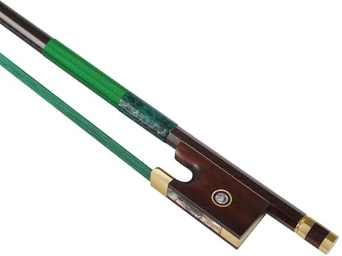 Arco para violín de fibra de carbono 4/4, ultraligero e irrompible con crin de caballo de colores, incrustaciones de rana de madera de serpiente y nácar, grado profesional para viajes y actuaciones