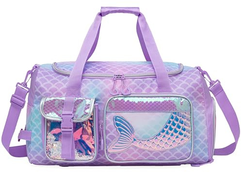 HTgroce Bolsa de Gimnasia con Compartimento para Viaje y Pernocte, Duffel Sport Gym Tote para Niña