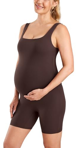 MOMANDA Maternity Jumpsuit Shorts 5.5 Hot Fudge Brown 14