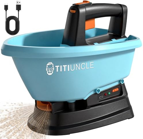 3L Electric Seed Spreader Handheld for Lawns, 7.2V Battery Powered 135° Fertilizer/Grass Seed/Salt/Ice Melt Spreader Cordless Rechargeable, Large Capacity for 6400 Sq.Ft, 7 Settings/5 Angles Adjust