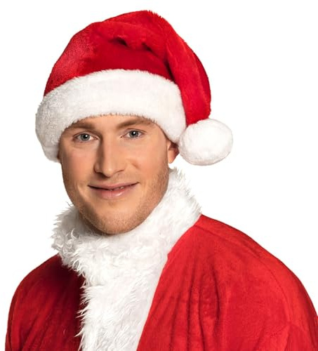 Boland 13437 - Bonnet Santa, 59 cm, bonnet à pompon pour carnaval, soirée à thème et Noël, costume de Père Noël