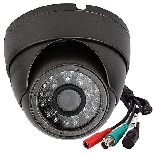 Analog CCTV-kamera HD 1080P 4-i-1 (TVI/AHD/CVI/960H Analog) säkerhetskupolkamera utomhus metallhölje, 24 IR-lysdioder sann dag och natt övervakning 3,6 mm lins (svart)