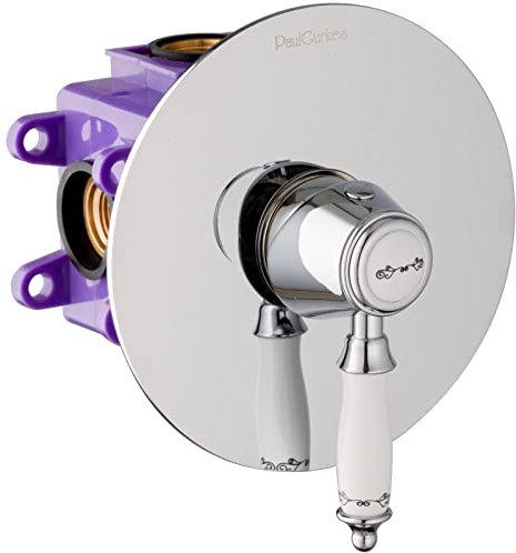 PaulGurkes Retro Unterputzarmatur Nostalgie Einhebelmischer ohne Umsteller mit Montagebox Einhand Mischbatterie für Waschtisch Bidet Armatur