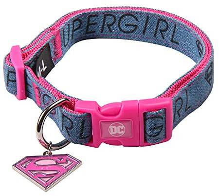 CERDÁ LIFE'S LITTLE MOMENTS - Super Girl Hundehalsband Kleine Hunde | XS Supergirl Halsband Mini Hunde Offizieller Lizenz, XS-S