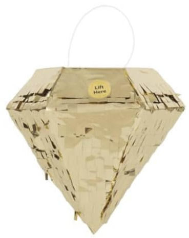 Mini Gold Foil Diamond Pinata Favor Decoration - Shimmering & Unique Design- Perfect for Parties, Events, & Creative Gifts - 1 Pc