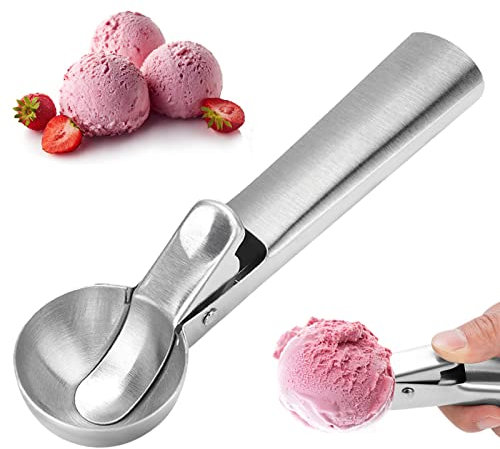 Eisportionierer Eislöffel Edelstahl Obstschaufel mit Auswerfer für Graben Eiscreme Frucht Melone Joghurt