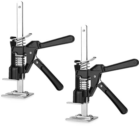 Levantador Manual de Placas, Gato Manual para Muebles, Panel de Puerta, Herramientas de elevación, Laboratorio Ahorro de Leva, Mueble de Gato, Herramienta plaquista, Capacidad de 220 kg (negro-2PCS)
